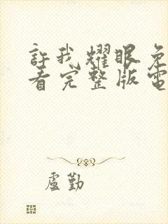 许我耀眼免费观看完整版电视剧