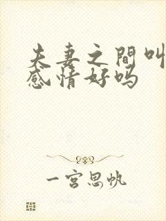 夫妻之间叫全名感情好吗封面