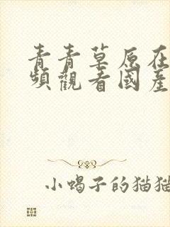 青青草原在线视频观看国产