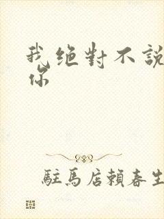 我绝对不说我爱你封面