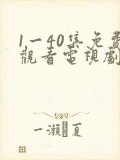 1一40集免费观看电视剧连续剧大全