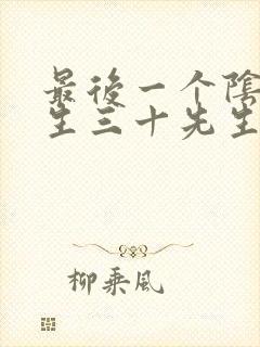 最后一个阴阳先生三十先生封面