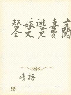 替嫁逃妻有点甜全文免费阅读封面