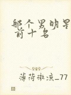 那个男明星最帅 前十名