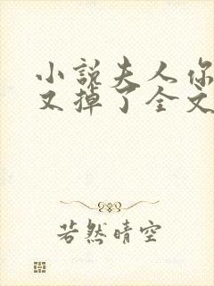 小说夫人你马甲又掉了全文阅读封面