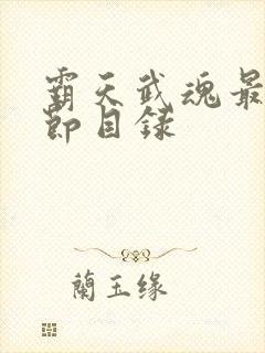 霸天武魂最新章节目录