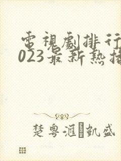 电视剧排行榜2023最新热播剧爱情