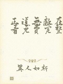 正道无敌在线观看免费完整版高清