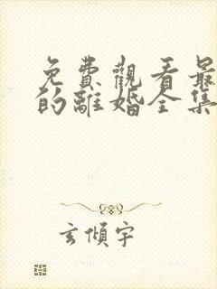 免费观看最完美的离婚全集