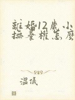 离婚12岁小孩抚养权怎么判定