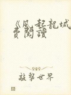《风起龙城》免费阅读