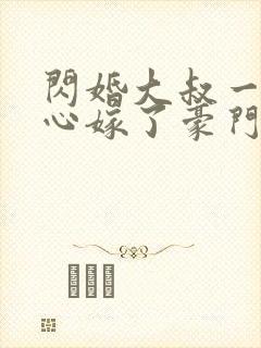 闪婚大叔一不小心嫁了豪门