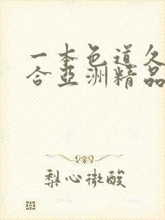 一本色道久久综合亚洲精品国封面