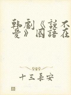 韩剧《说不出的爱》国语在线观看全封面