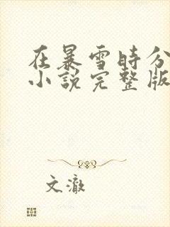在暴雪时分原著小说完整版