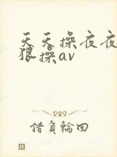 天天操夜夜操狠狠操av