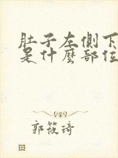 肚子左侧下边疼是什么部位封面