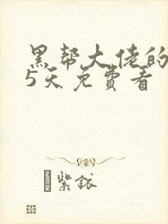 黑帮大佬的365天免费看