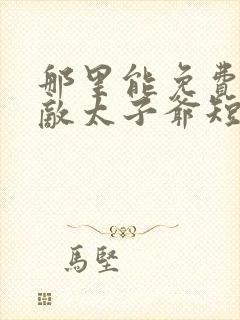 那里能免费看无敌太子爷短剧