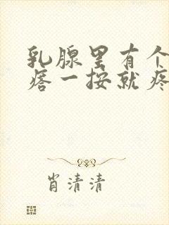 乳腺里有个小疙瘩一按就疼