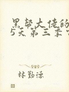 黑帮大佬的365天第三季电视剧封面