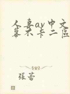 人妻av中文字幕不卡二区