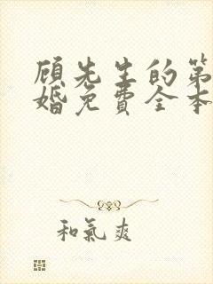 顾先生的第一宠婚免费全本阅读