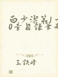 白少洁第1一40章目录笔趣阁封面