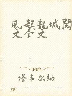 风起龙城阅读全文全文