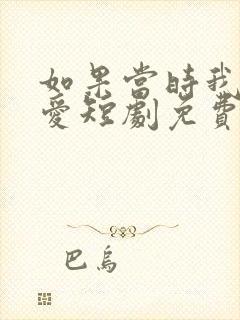 如果当时我说了爱短剧免费观看全集封面