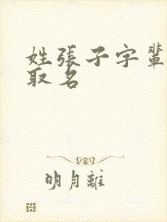 姓张子字辈怎么取名封面