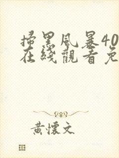 扫黑风暴40集在线观看免费完整版封面