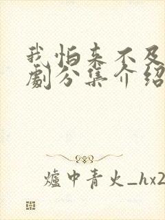 我怕来不及电视剧分集介绍