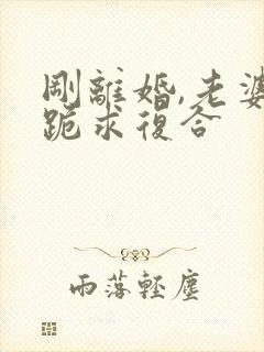 刚离婚,老婆就跪求复合