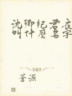 沈卿纪君夜小说叫什么名字