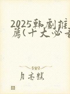 2025韩剧推荐(十大必看韩剧排行榜)
