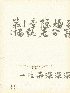 第1章隐婚蜜爱:偏执老公宠上瘾