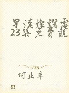 星汉灿烂电视剧23集免费观看