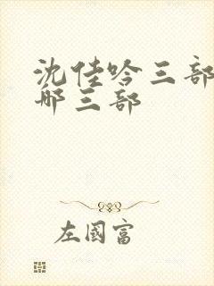 沈佳吟三部曲是哪三部封面