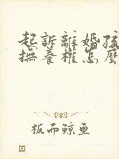 起诉离婚孩子的抚养权怎么判定封面