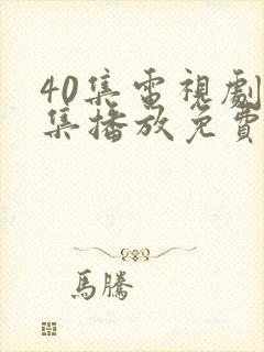 40集电视剧全集播放免费观看封面