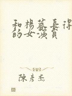 和杨蓉长得很像的女演员