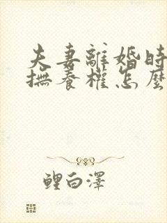 夫妻离婚时孩子抚养权怎么判定