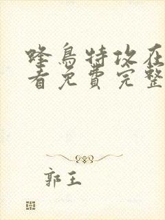 蜂鸟特攻在线观看免费完整版