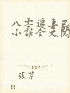 八零追妻已太迟小说全文阅读封面