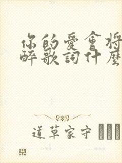 你的爱会将我灌醉歌词什么歌