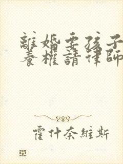 离婚要孩子的抚养权请律师的多少钱