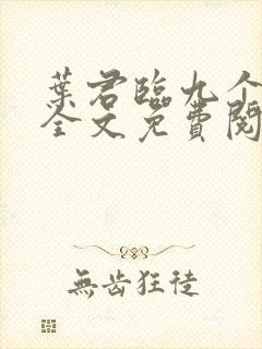 叶君临九个师傅全文免费阅读封面