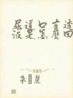 尿道口有透明粘液是怎么回事