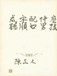 成字配什么字好听顺口男孩